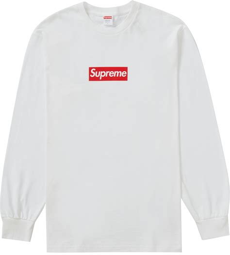 supreme metallic box logo l s tee white|Supreme Metallic Box Logo L/S Tee White .